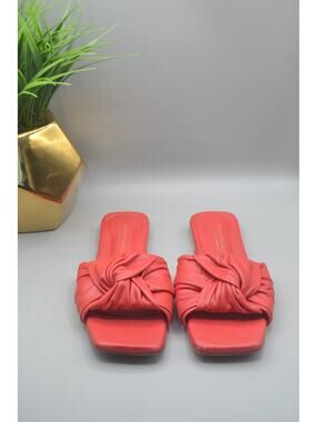 Beautiisoles Coral Single Knotted Strap Flat Summer Sandals Size 8
